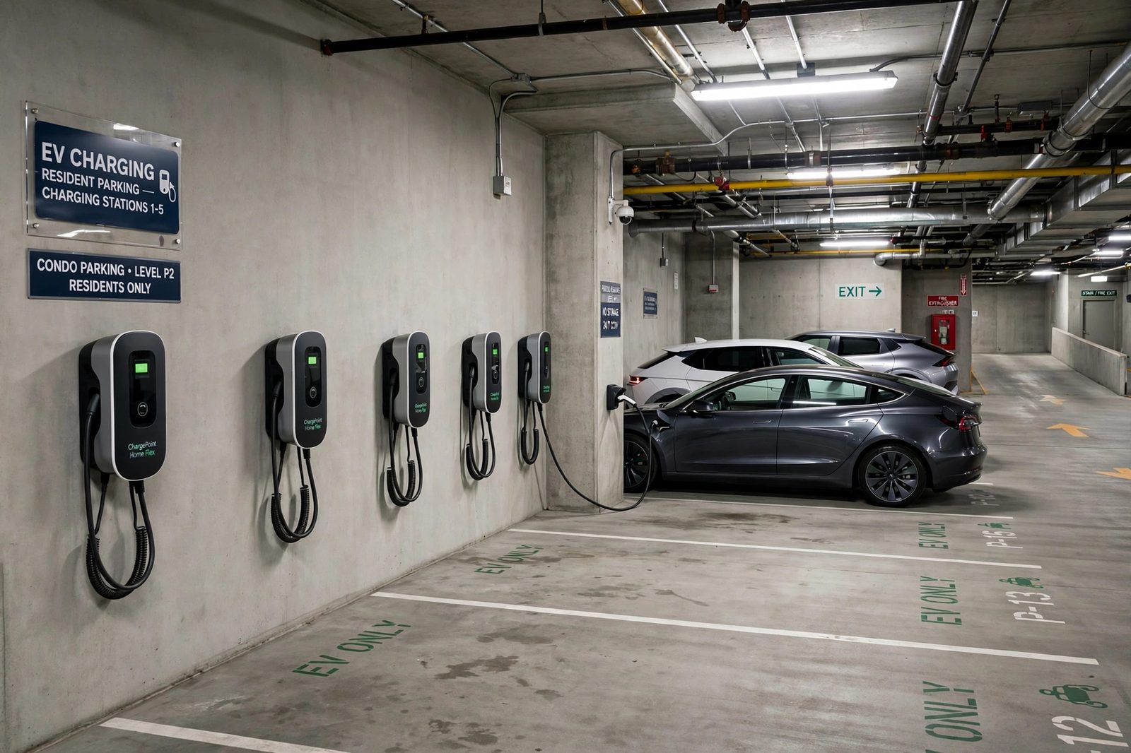 EV charger installation in St. Petersburg, FL — shared garage EV charging for residents